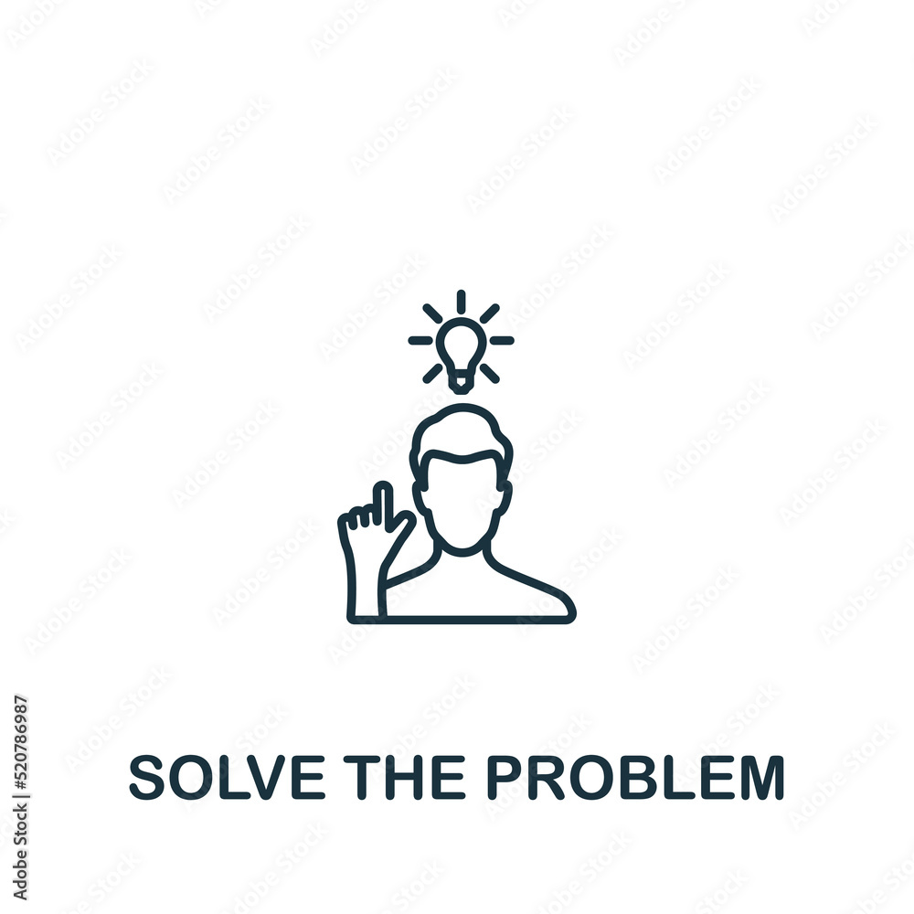 Solve The Problem icon. Monochrome simple Brain Process icon for templates, web design and infographics Solve The Problem icon. Monochrome simple Brain Process icon for templates, web design and infographics