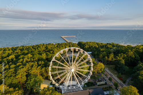 Aerial summer beautiful morning view of Palanga (Baltic Sea), Lithuania