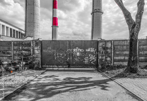 kominy, elektrownia, Lodz City, Poland