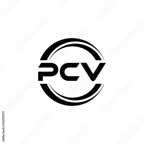 PCV letter logo design with white background in illustrator  vector logo modern alphabet font overlap style. calligraphy designs for logo  Poster  Invitation  etc.