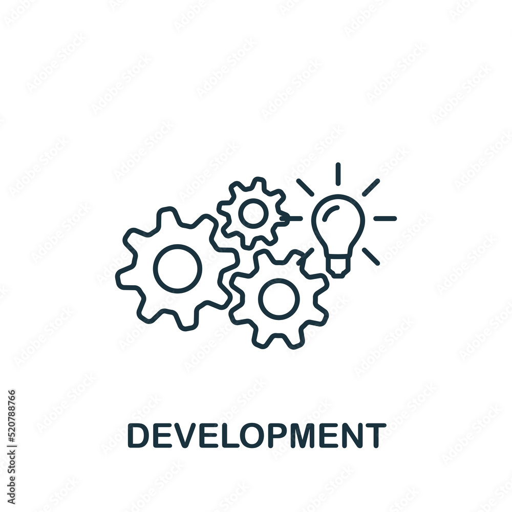 Development icon. Monochrome simple Brain Process icon for templates, web design and infographics Development icon. Monochrome simple Brain Process icon for templates, web design and infographics