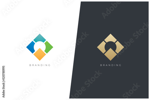 Diamond Marketing Trading Networking Vector Logo Concept