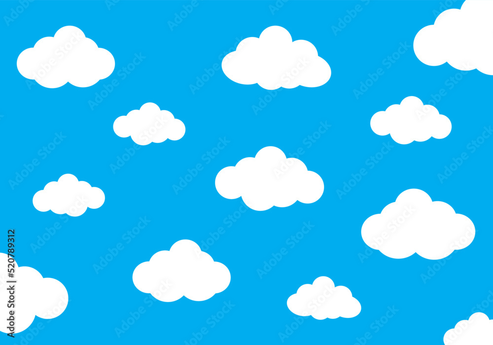 seamless pattern of clouds in blue sky vector illustration
