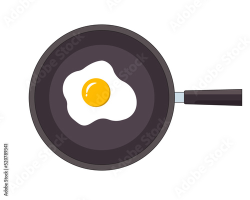 fried eggs on a frying pan vector illustration