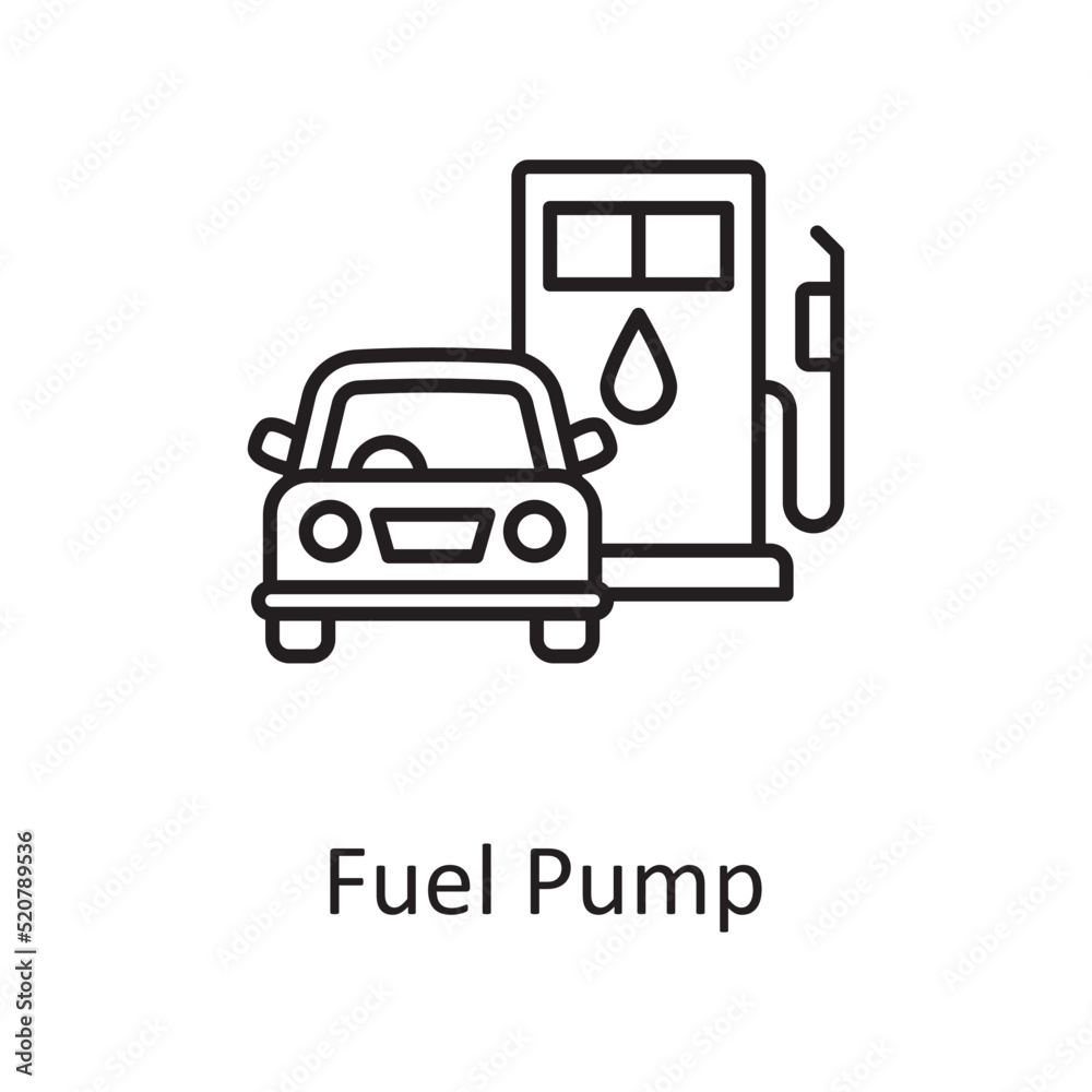 Fuel Pump vector outline Icon Design illustration. Miscellaneous Symbol on White background EPS 10 File