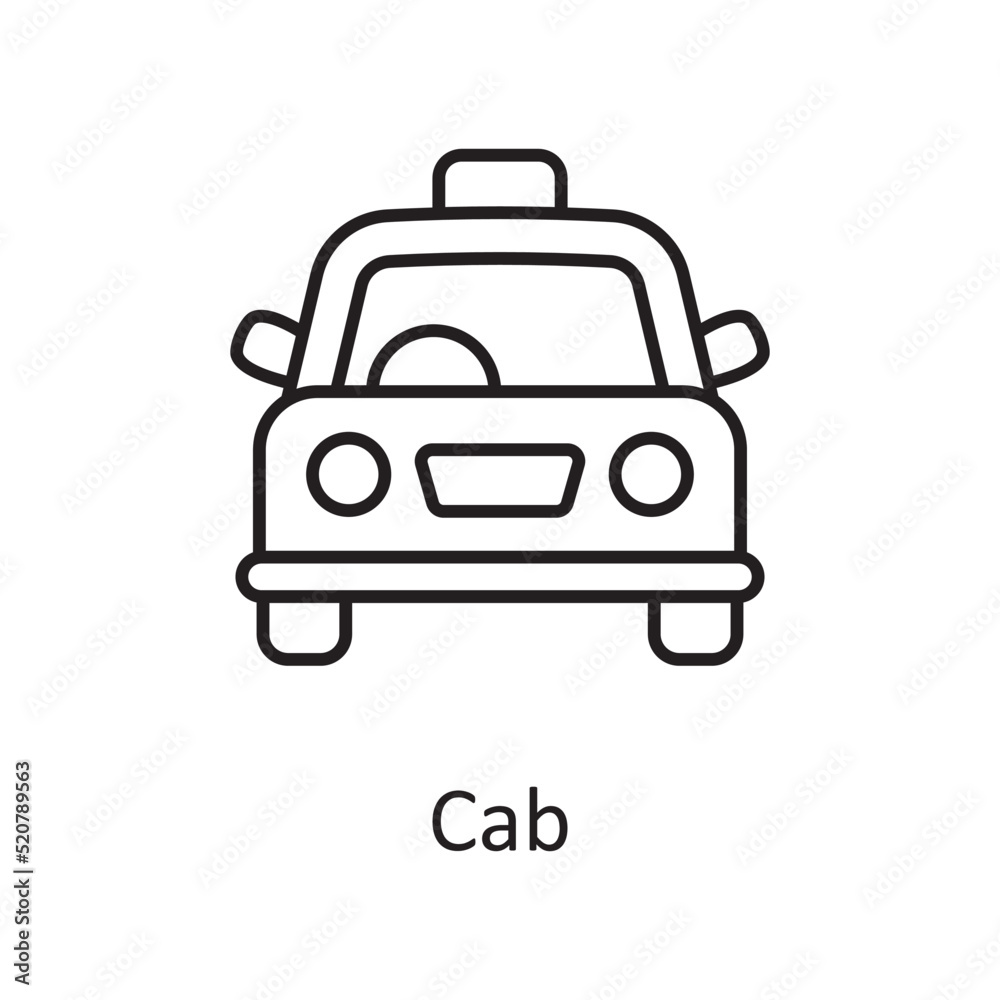 Cab vector outline Icon Design illustration. Miscellaneous Symbol on White background EPS 10 File Cab vector outline Icon Design illustration. Miscellaneous Symbol on White background EPS 10 File