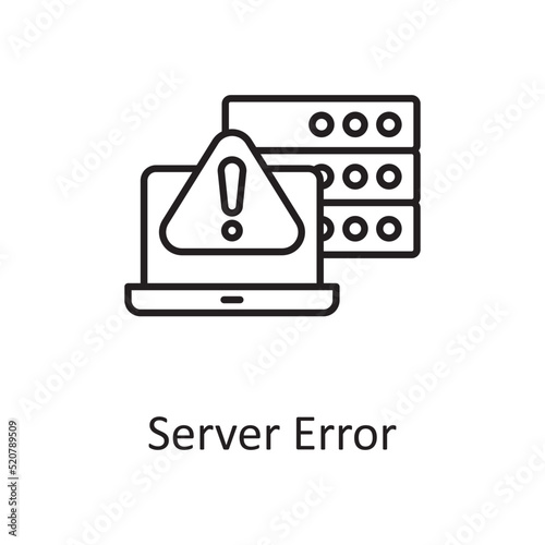 Server Error vector outline Icon Design illustration. Miscellaneous Symbol on White background EPS 10 File