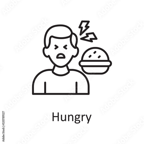 Hungry vector outline Icon Design illustration. Miscellaneous Symbol on White background EPS 10 File
