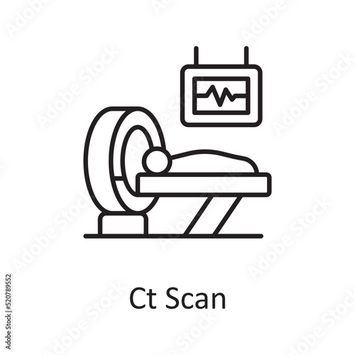 Ct Scan vector outline Icon Design illustration. Miscellaneous Symbol on White background EPS 10 File