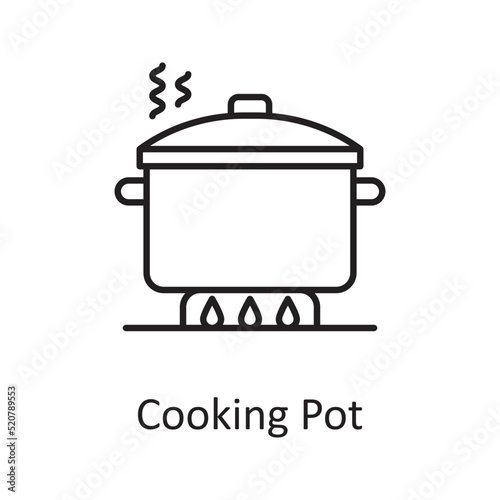 Cooking Pot vector outline Icon Design illustration. Miscellaneous Symbol on White background EPS 10 File