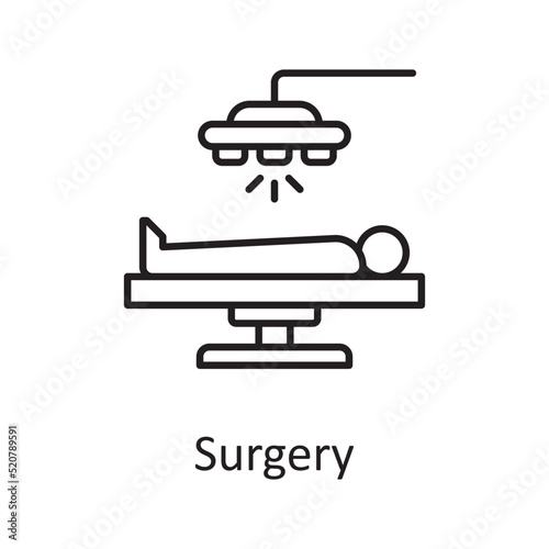 Surgery vector flat outline Design illustration. Miscellaneous Symbol on White background EPS 10 File