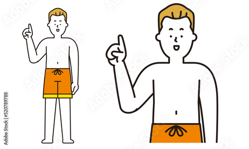 水着の男性のイラスト素材。