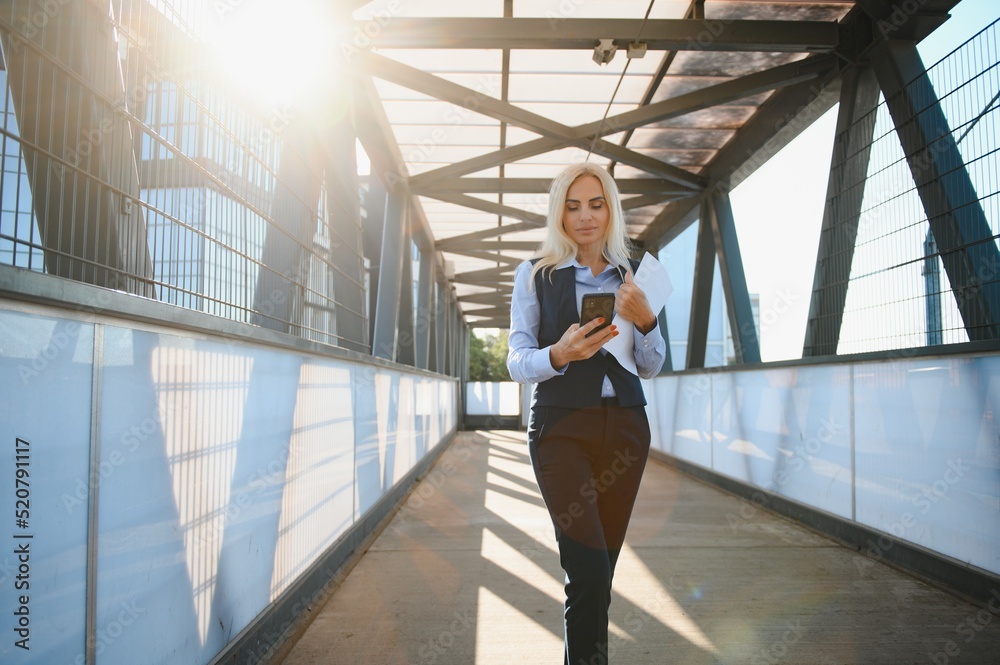 Business Women Style. Woman Going To Work. Portrait Of Beautiful Female In Stylish Office.