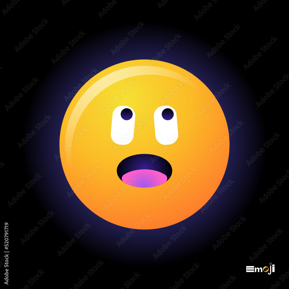Fototapeta premium Cute round Emoticon. Yellow Emoji faces emoticon smile, digital smiley expression emotion feelings, chat cartoon emotes. Vector illustration icon