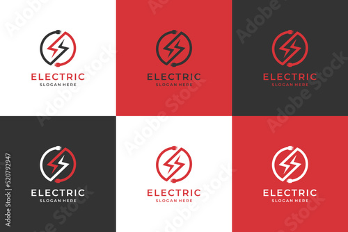 Flat design electric logo vector