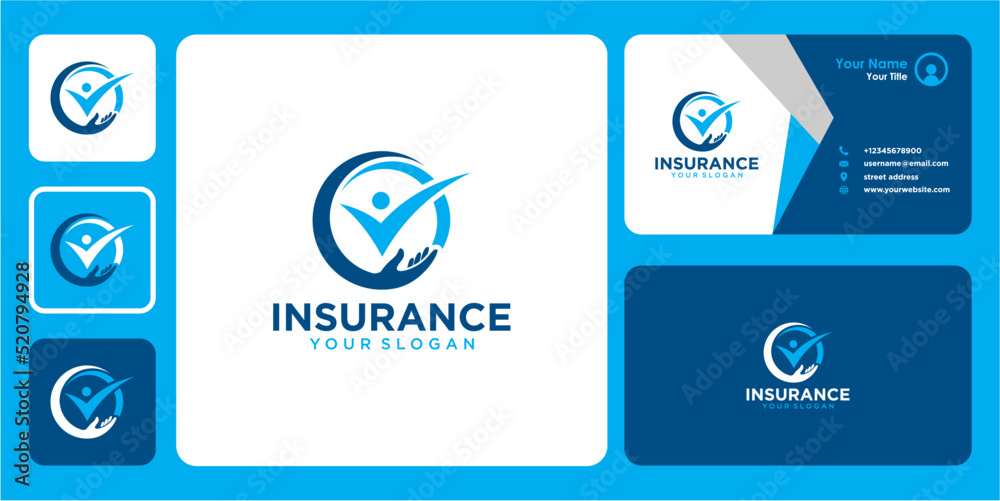 insurance logo design by hand or people and business card insurance logo design by hand or people and business card