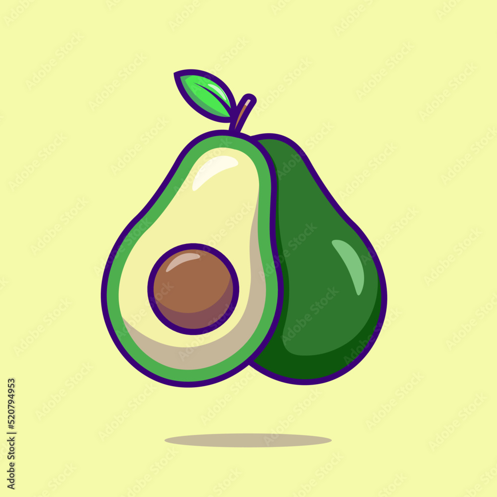 Avocado fruit cute icon vector illustration Avocado fruit cute icon vector illustration