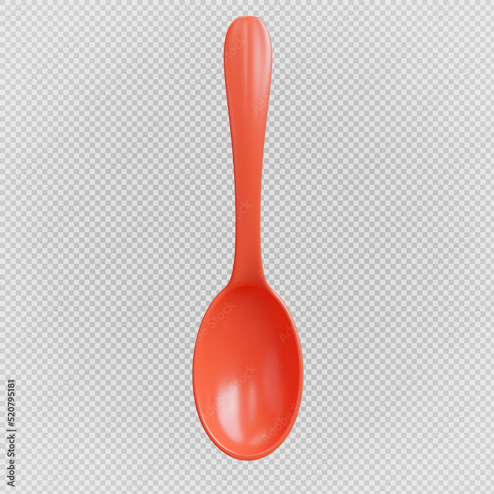 red spoon 3d. red spoon 3d.