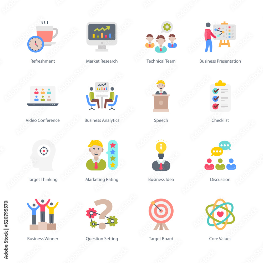 Business And Managment Flat Round Icons - Vectors Business And Managment Flat Round Icons - Vectors