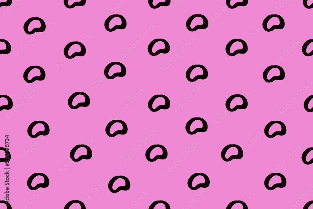 Abstract pink black doodle fabric pattern Abstract pink black doodle fabric pattern