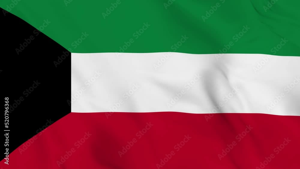 realistic Kuwait waving flag. smooth 4k video seemless loop realistic Kuwait waving flag. smooth 4k video seemless loop