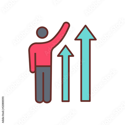 Growth icon in vector. Logotype