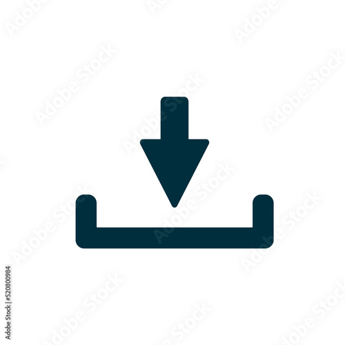 Download icon in black simple design on isolated background. EPS 10 vector.