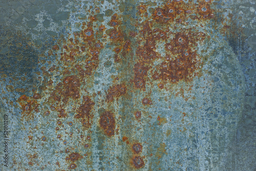 metal texture from an old dirty iron wall in brown rust stains © butus