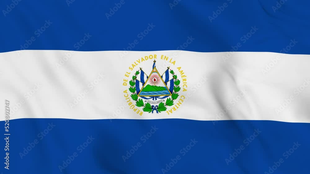 realistic Republic of El Salvador waving flag. smooth 4k video seemless loop