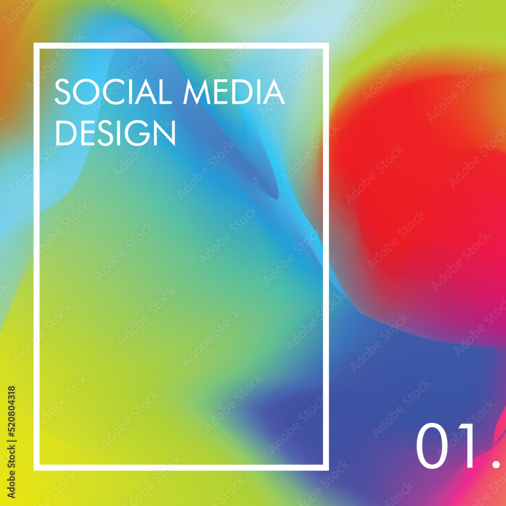 Social media template design with colorful gradient for poster, web, flyer, mobile and desktop applications and more.