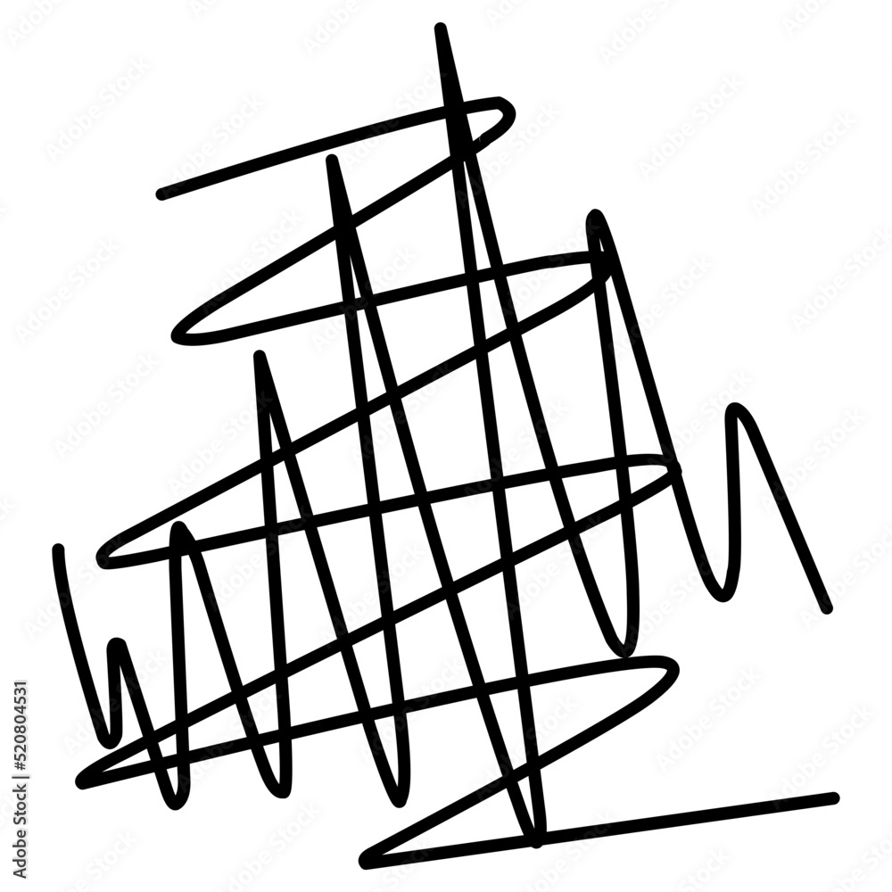 Abstract Lines. Abstract Shapes. Hand-drawn doodles illustration.
Line art
