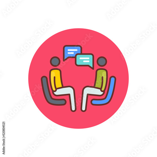 Discussing icon in vector. Logotype