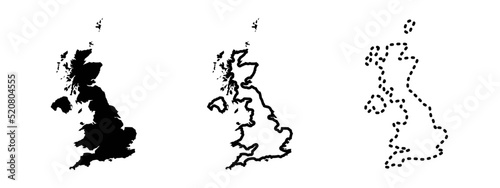 United Kingdom maps isolated on a white background