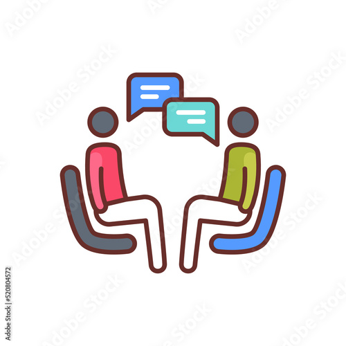 Discussing icon in vector. Logotype