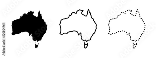 Australia maps isolated on a white background