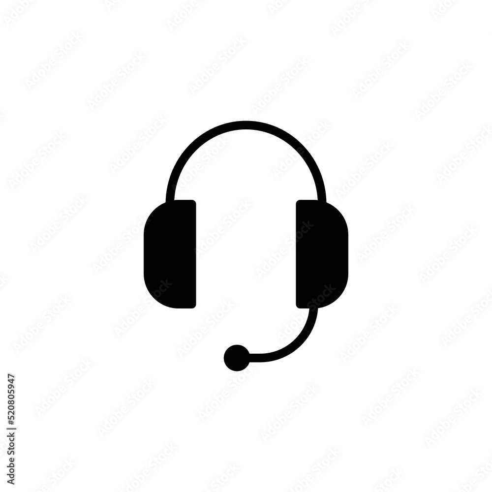 Headphone Icon Sign Vector Isolated on Whtie Artboard