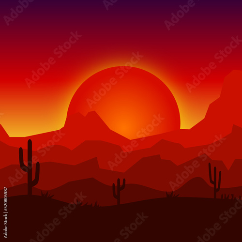 sunset in the mountains background
