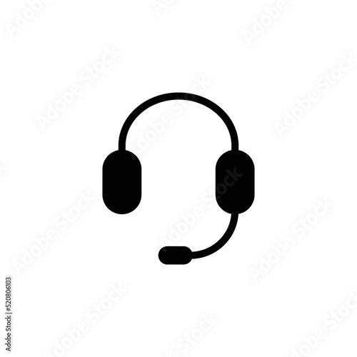 Headphone Icon Sign Vector Isolated on Whtie Artboard