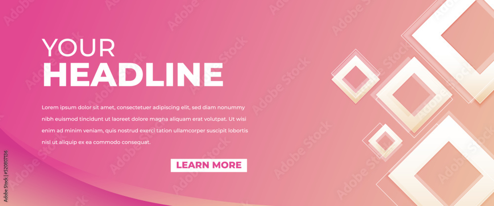 Fototapeta premium Modern pink background with space for the text. Flat vector design