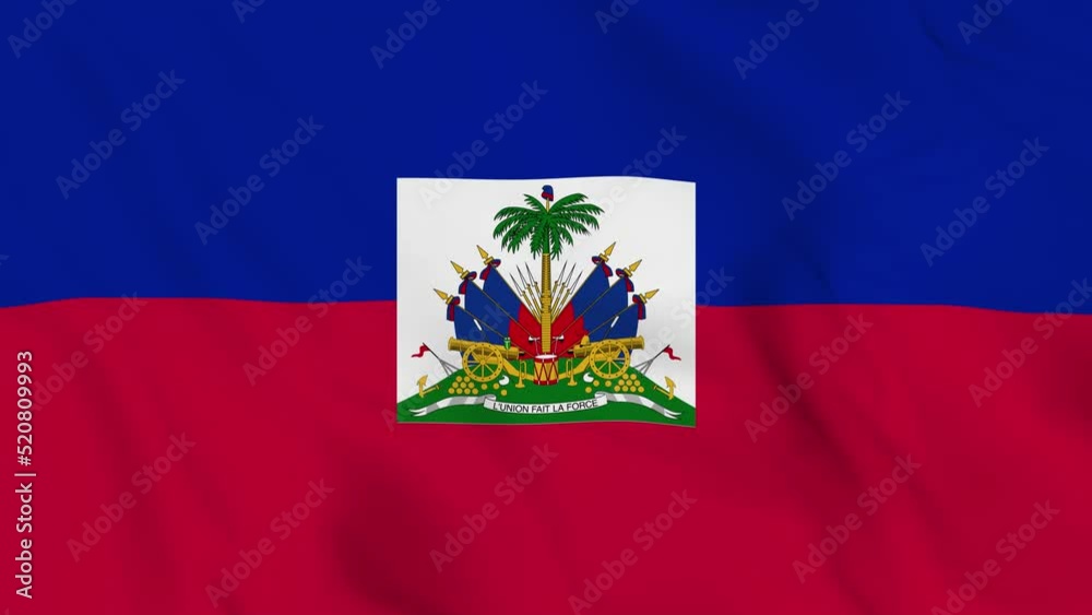 realistic Haiti national waving flag. smooth 4k video seemless loop
