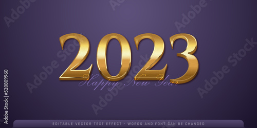 Happy new year 2023 with glass effect on blue background