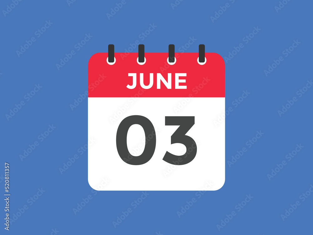 june 3 calendar reminder. 3rd june daily calendar icon template. Vector illustration
june 3 calendar reminder. 3rd june daily calendar icon template. Vector illustration