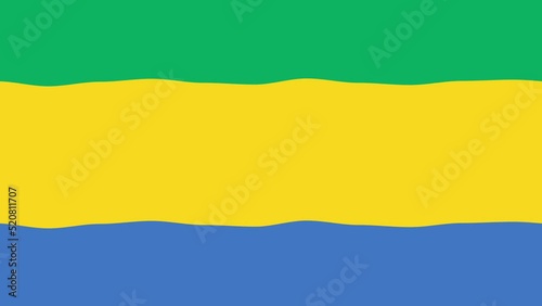 realistic Gabon waving flag. smooth 4k video seemless loop photo