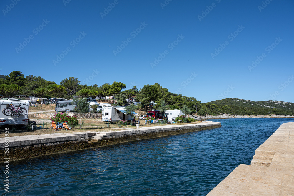 Picture of the canal separating Cres and Losinj islands. Osor, Cres island, the Adriatic Sea, Croatia