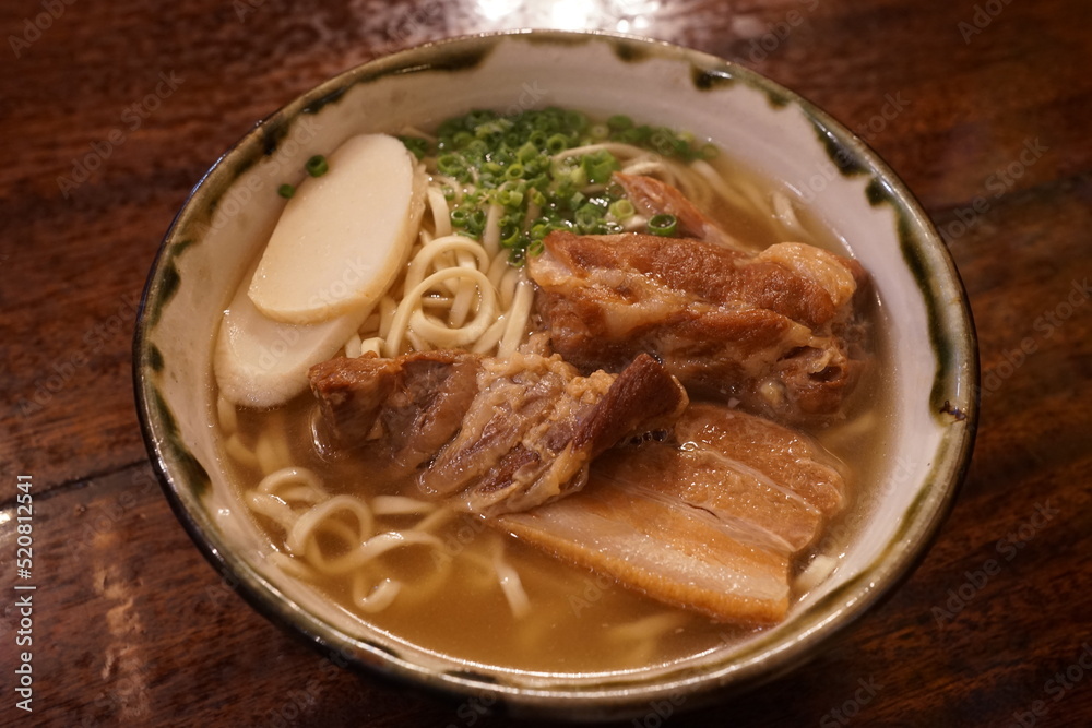 Okinawa Soba or Soki Soba with Tender Pork Rib - 沖縄そば ソーキそば Okinawa Soba or Soki Soba with Tender Pork Rib - 沖縄そば ソーキそば