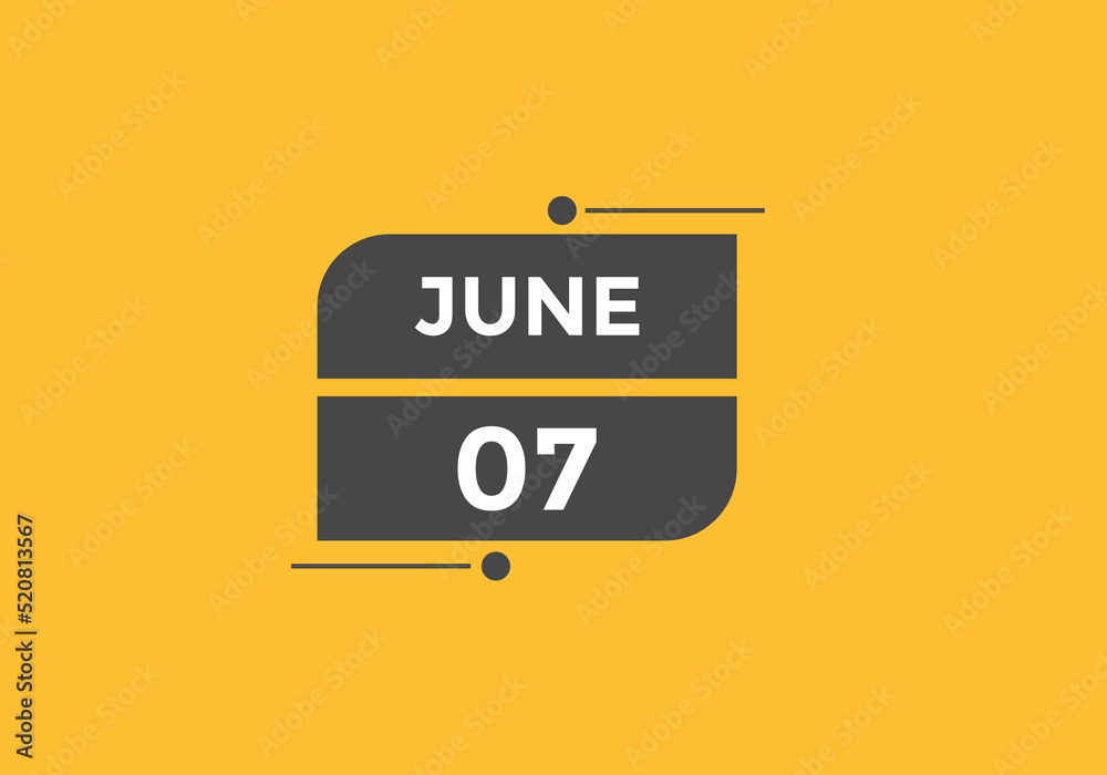 june 7 Calendar icon Design. Calendar Date 7th june. Calendar template
june 7 Calendar icon Design. Calendar Date 7th june. Calendar template