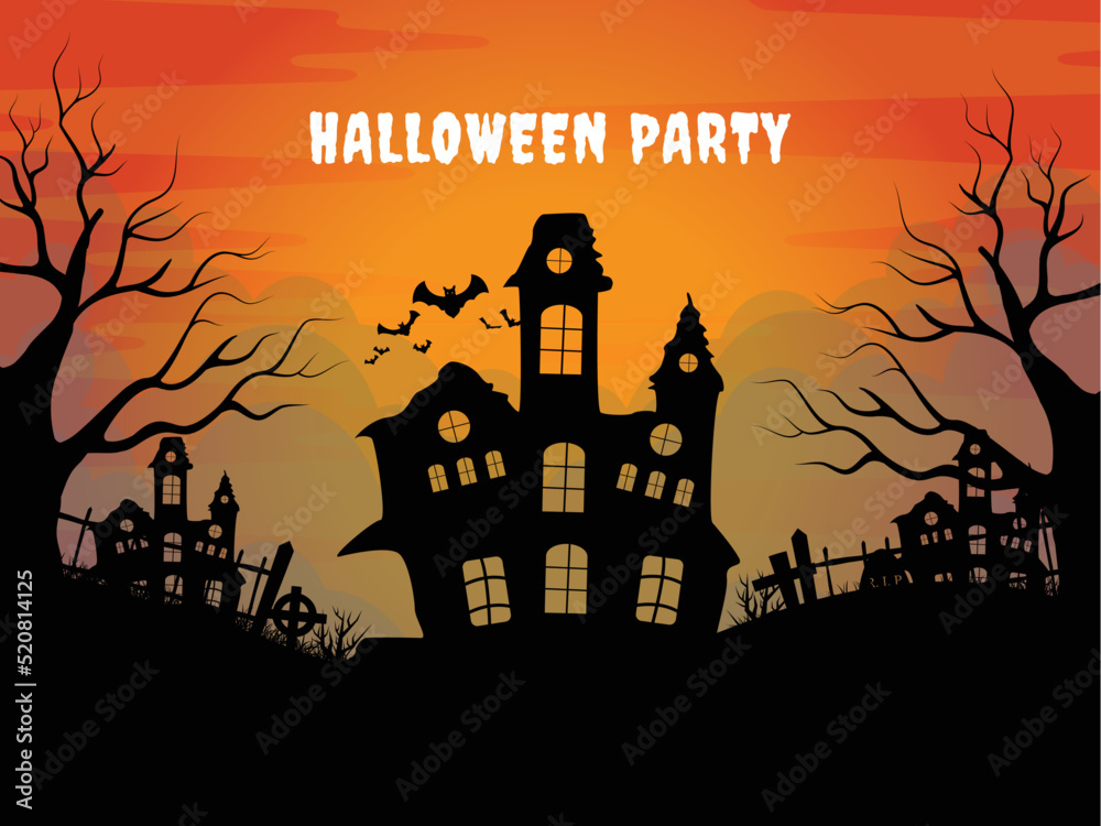 Halloween party background concept and bats