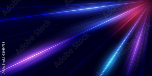 Modern abstract movement of light trails with speed. Futuristic dynamic motion technology. Motion pattern for banner or poster design background idea. Vector eps10. © Phantip
