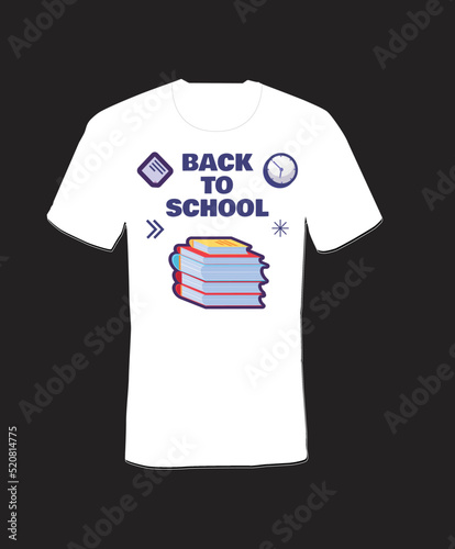 Back to School vector t-shirt design template.