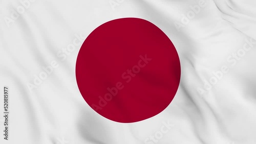 realistic Japan waving national flag. smooth 4k video seemless loop photo